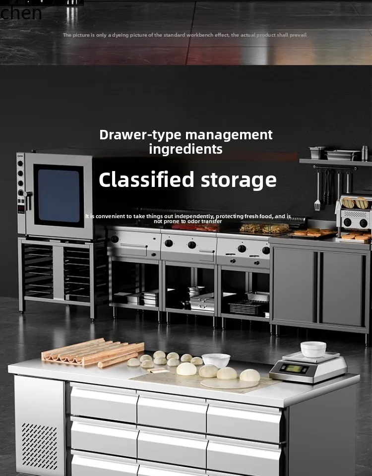 HTT выдвижной холодильный верстак, кухонная коммерческая морозильная камера, консоль, горизонтальная морозильная камера с воздушным охлаждением