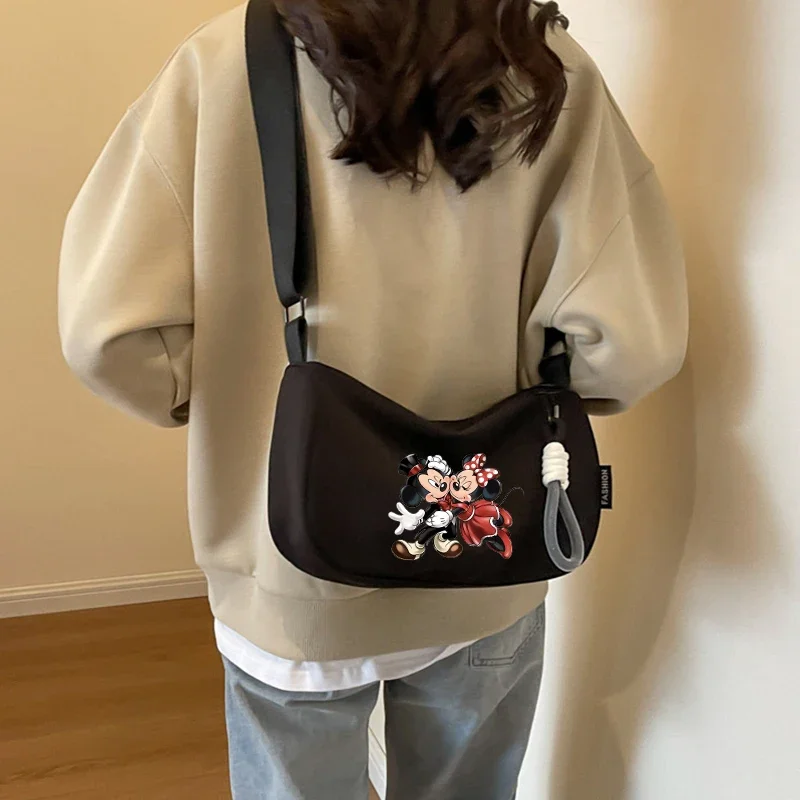 Mickey Mouse Minnie Kawaii Shoulder Bag Boy Girl Disney Anime Cartoon Pattern Crossbody Bag Fashion Daily Handbag Birthday Gift