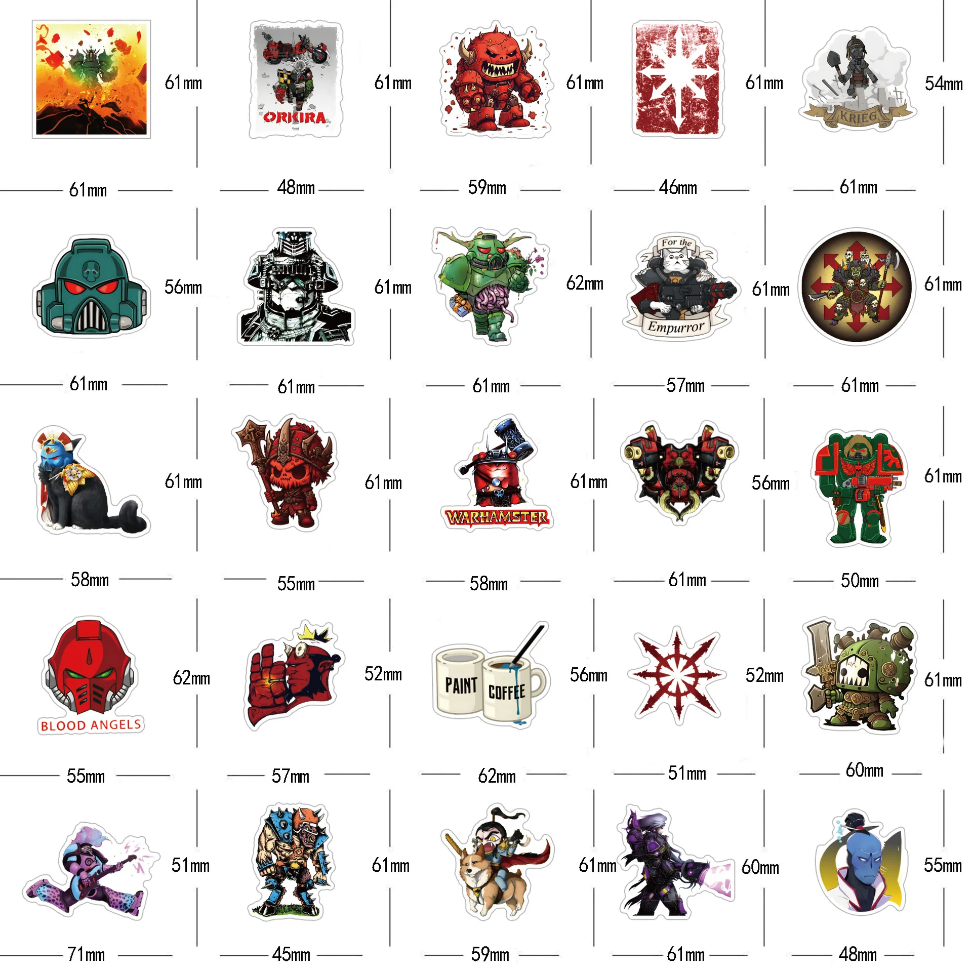 50PCS New Warhammer Personalized Graffiti Waterproof Stickers