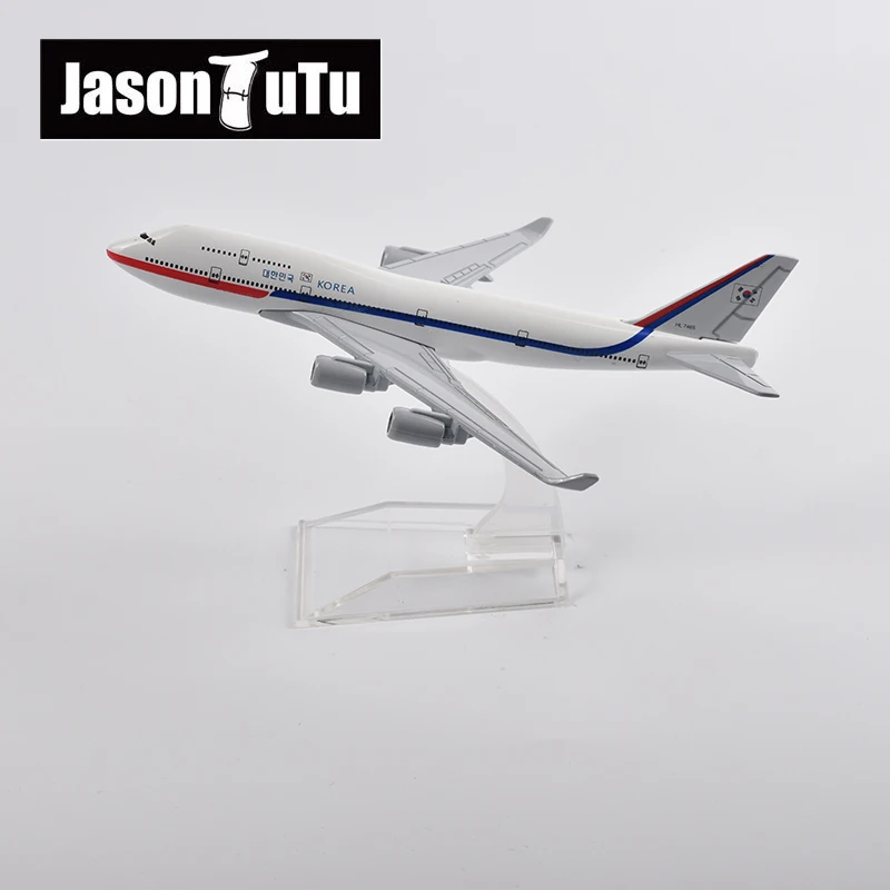 

JASON TUTU 1/400 Scale Diecast Metal Korea No. 1 B747 Aircraft Model A380 16CM Miniature Authentic Collectible Gift