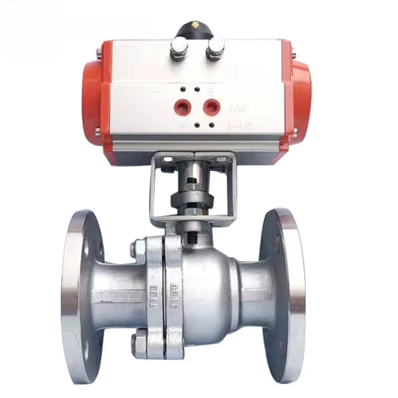 صمام كروي ذو حواف من الفولاذ الكربوني A216 WCB يعمل بالهواء