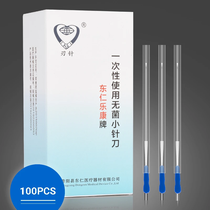 

100Pcs/Box Aluminum Handle Micro Knife Needle Medical Acupotome Painless Sharp Blade Needle Sturdy Disposable Sterile