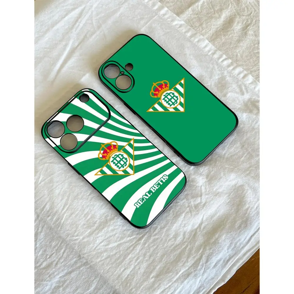 R-Real Luxury B-Betis-s club design  Phone Case For iPhone 17 16 15 14 13 12 Plus Mini Pro Max Soft black Shockproof Cover