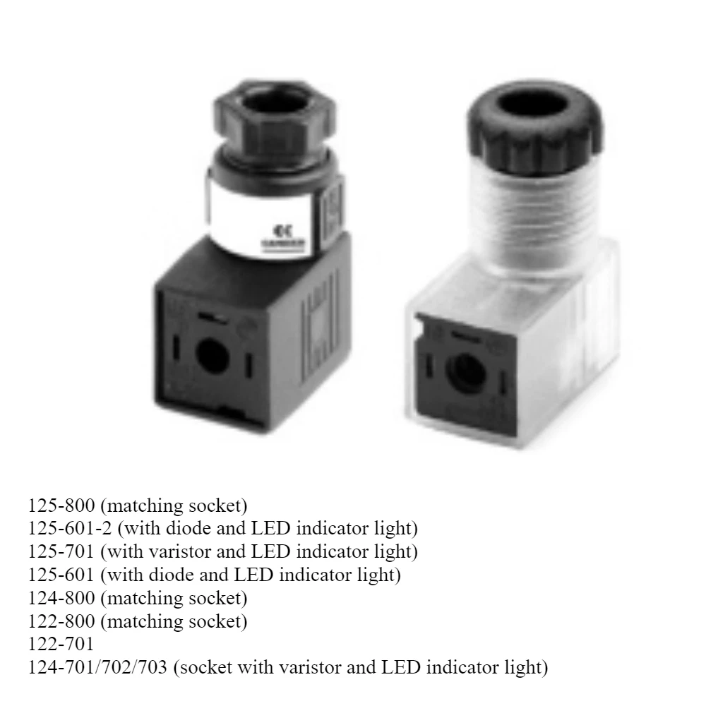 

1 Pcs CAMOZZI 125-601,-2,125-701,125-800 124-800,122 with Socket 124-701/702/703 (socket, with Varistor and LED Indicator Light)