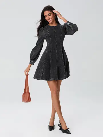 6 best sales डेनिम मिनी ड्रेस - №6