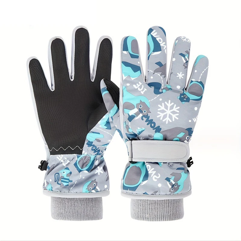 Kids Ski Gloves Winter Snowboard Snow Children Glove High Quality Boys Girl Waterproof Thicken Mittens Keep Finger Warm Glove