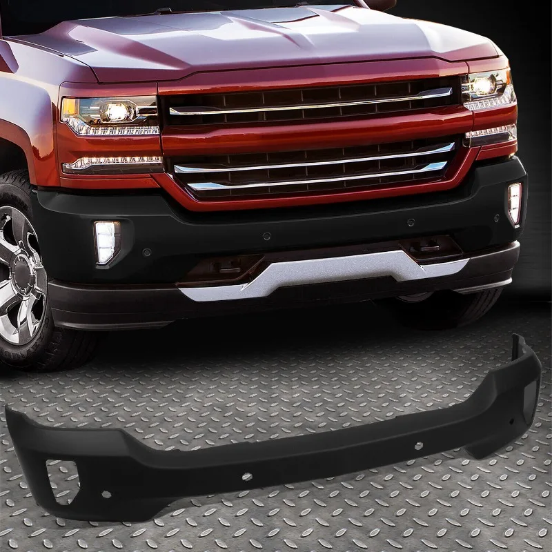 US FOR 16-19 SILVERADO 1500/LD BLACK FRONT BUMPER FACE BAR W/SENSOR&FOG LIGHT HOLES