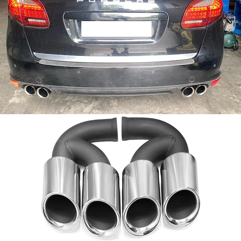 

Четырехканальный выхлопной наконечник автомобиля для Porsche Cayenne 958 2011-2014 304, наконечник глушителя из нержавеющей стали, насадка для выхлопной системы, тюнинговый наконечник