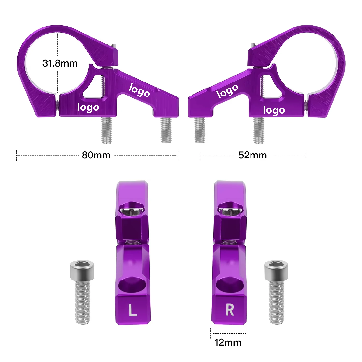 Customizable Logo Vertical Speed Drop Soft Tail Off-road Front Fork Straight Mount Handle 31.8mm Aluminum Alloy