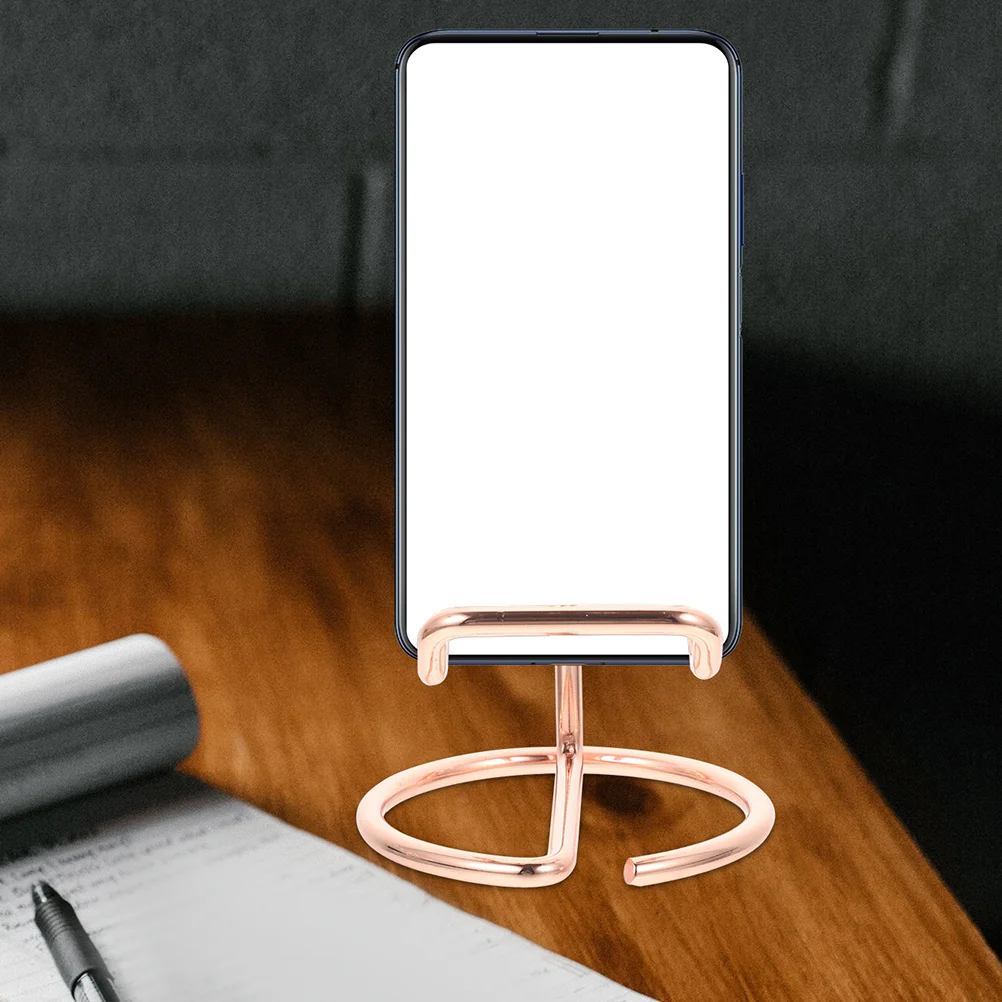

Iron Cell Phone Stand for Desk Sturdy Desktop Holder Stable Support Entertainment Use Fashionable Versatile