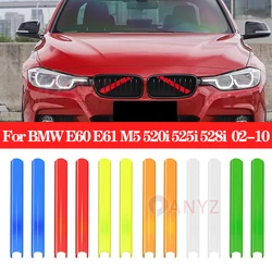 Car Strip Sticker Cover Frame Front Grille Trim Strips For Bmw E60 E61 M5 520i 525i 528i 5 Series 2002-2010 ABS Strip Styling