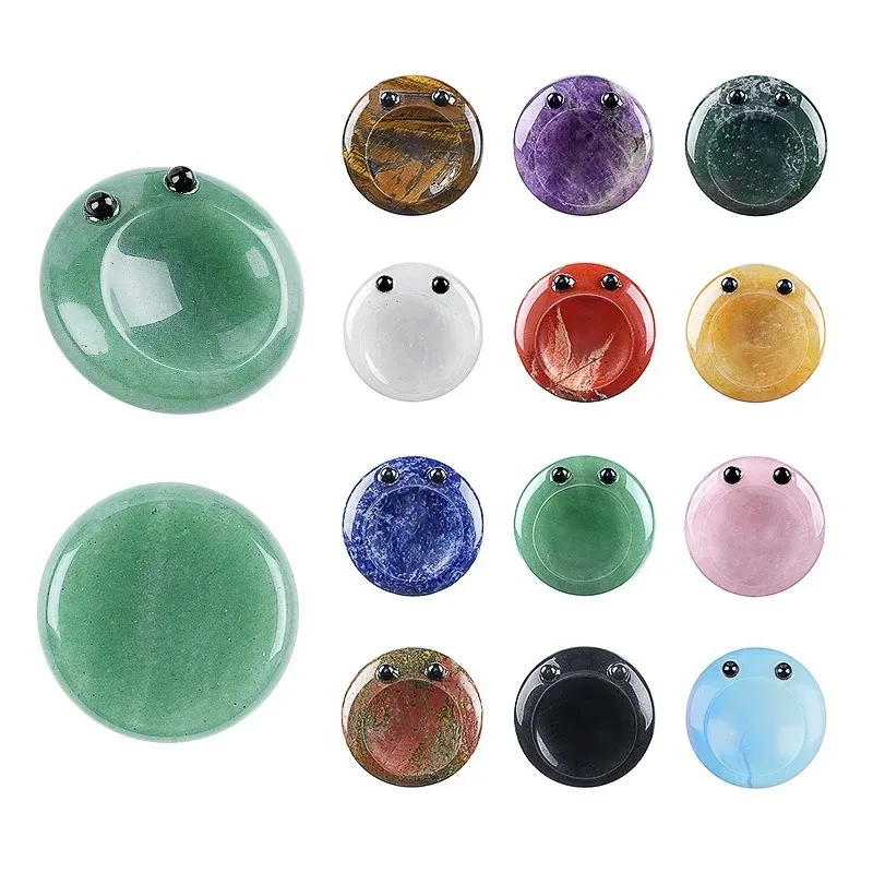 2pcs 40mm Face Shape Worry Stone Bead Natural Amethyst Quartz Healing Crystal Massage Palm Gemstone Reiki Meditation Energy Gift