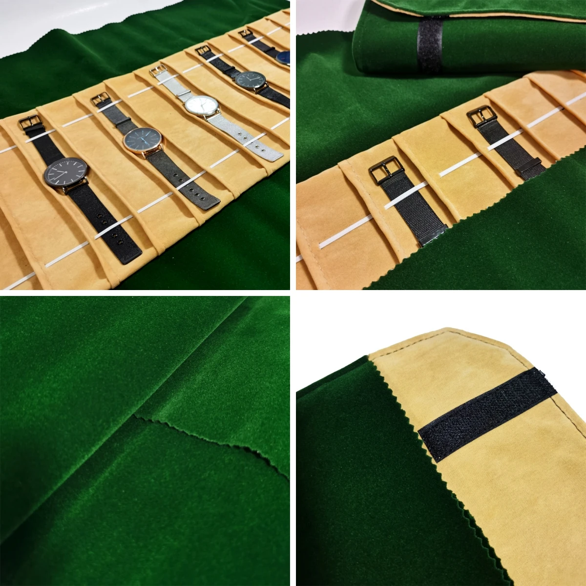Velvet Watch Roll Bag Jewelry Holder Case
