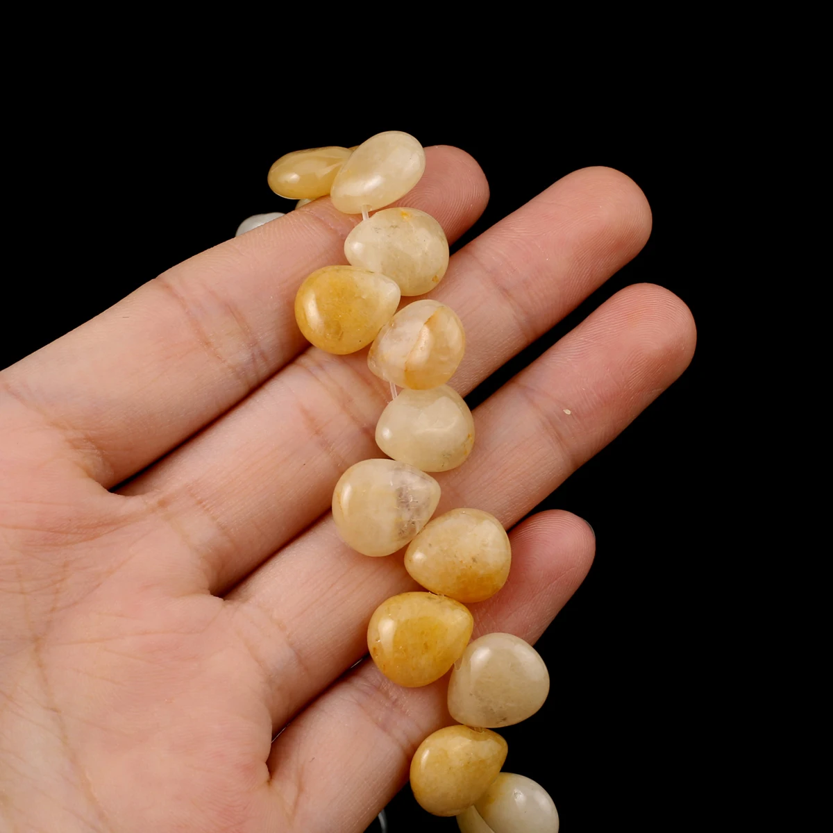 Guardian Gem Natural Stone, Yellow Jade, Water Drop Shaped Beaded Jewelry Making, DIY Necklace, Earrings, Bracelets, Accessories