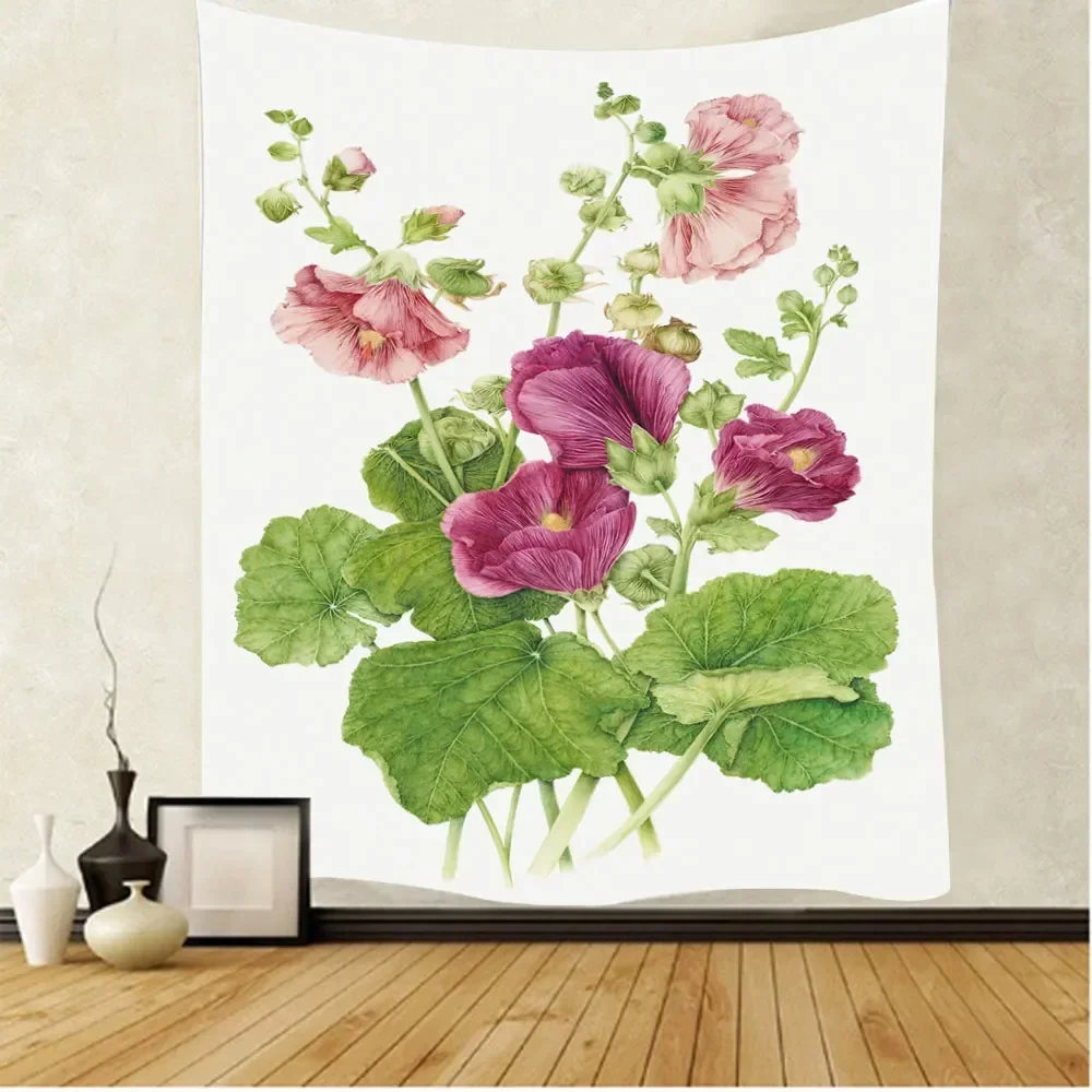 Fresh Little Flowers Fields and Gardens Theme Printing Wall Tapestry Art Hanging Curtain Bedroom Living Room Decorations Women