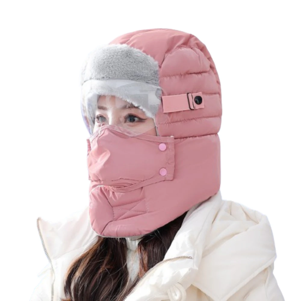 

Windproof Full Face Cover Hats Keep Warm Thicken Winter Goggles Mask Hat Waterproof Cotton Winter Electric Car Hat Outdoor