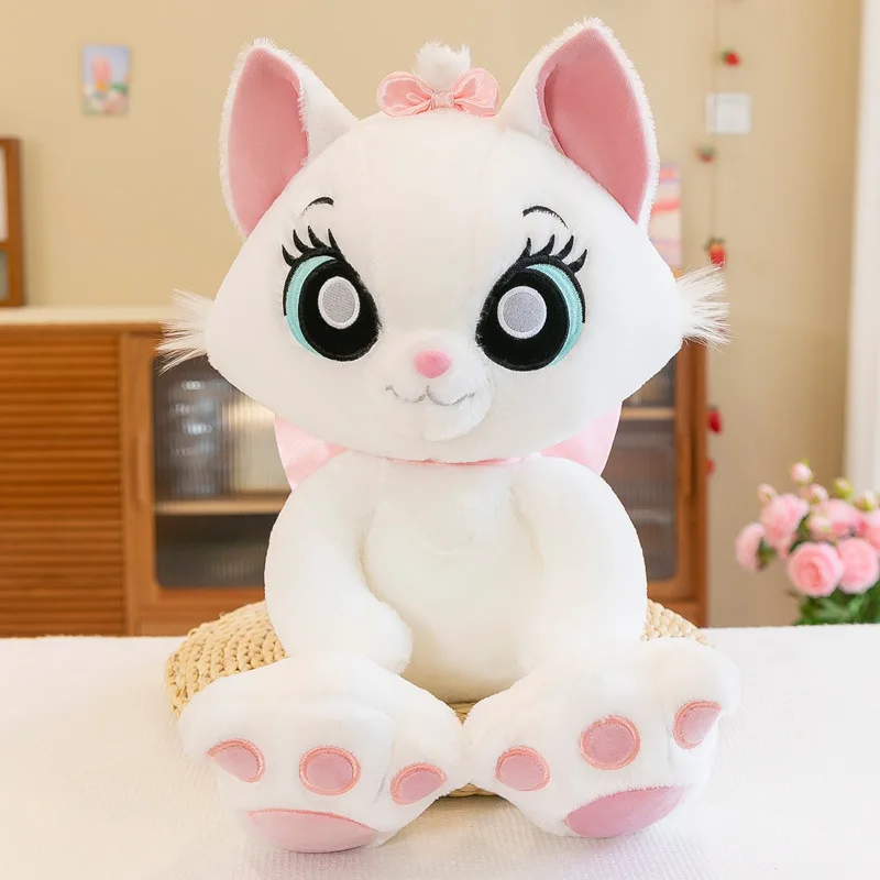 MINISO Weiße Mary-Katzenpuppe, Plüschtier, süße kleine Katzenpuppe, Kissen, Stoffpuppe, beruhigendes Geburtstagsgeschenk, weiblich