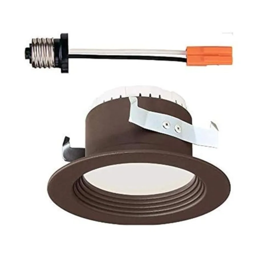 LED Recessed Ceilg Light, Metal Lighting Fixture, Dimmable, 0 Lumens, 3000K, Bronze Baffle Trim, EVL733CBZ30