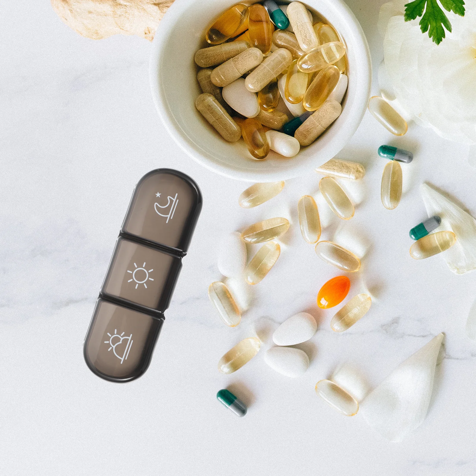 

Weekly Pills Box Portable 21 Compartments Medicine Organizer Travel Vitamin Storage Case Dispenser Organizer Holder