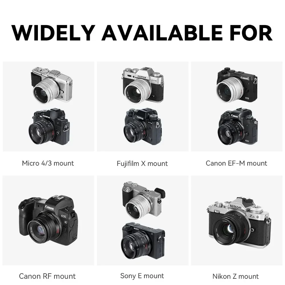 7 الشرفيين 35 مللي متر F1.4 مارك II APS-C رئيس عدسة لسوني ZVE10 NEX-6 فوجي فيلم FX كانون EOS-M أوليمبوس لوميكس M43 كانون RF نيكون Z5 #5