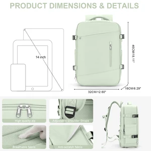 حقيبة ظهر للسفر للنساء والرجال أفضل طائرة مقصورة معتمدة للطيران كبيرة 40x30x15 أفضل 6 مقبض تلسكوبي للمبيعات للأمتعة - رقم 1