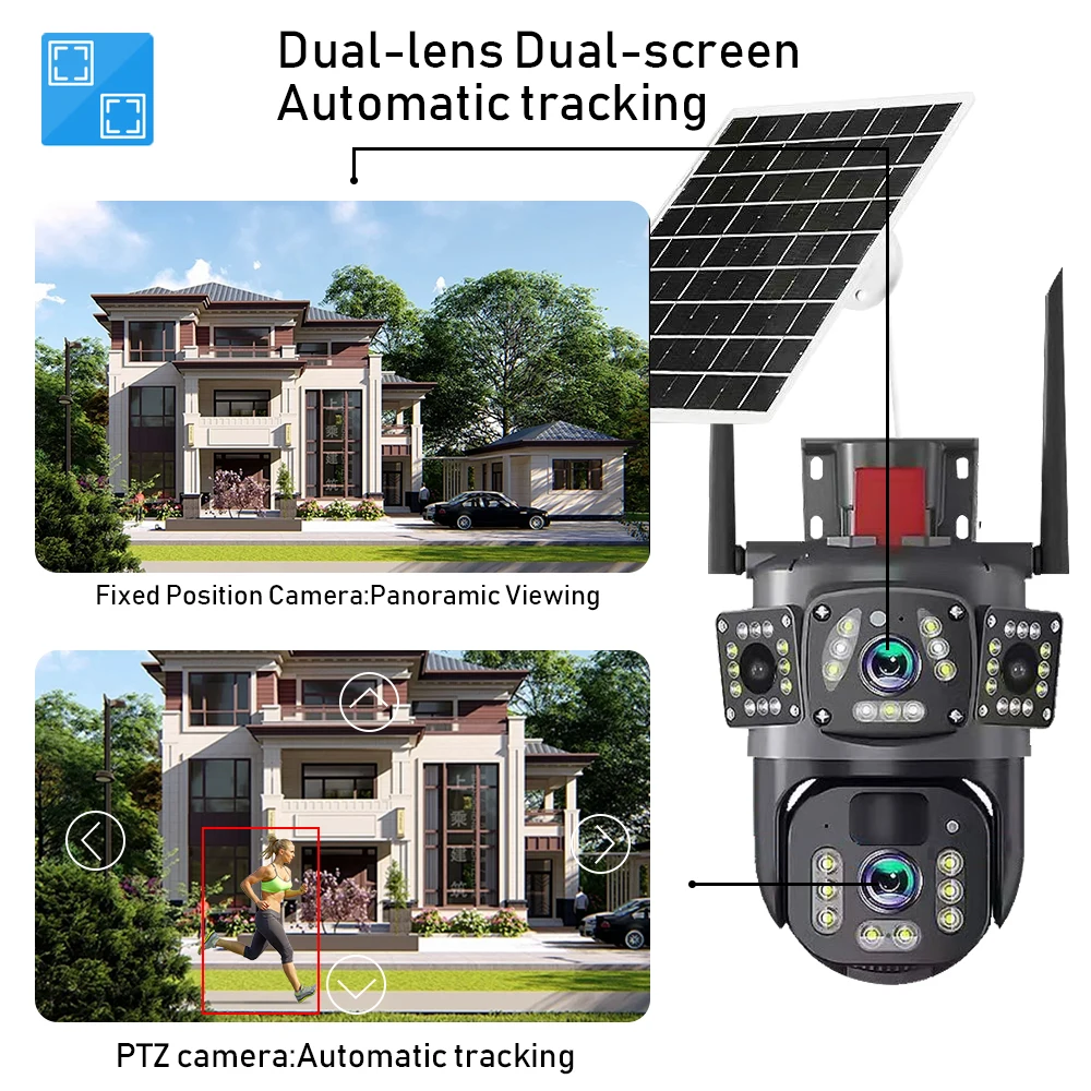 Imagem -05 - Llsee-câmera de Rede de Segurança Externa sem Fio Cctv Wifi Solar Circuito Fechado Lente Dupla 4g Sim V380