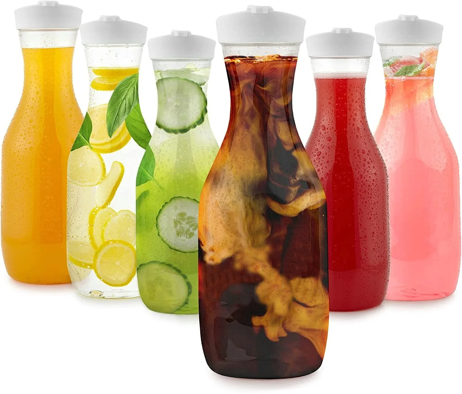 1500ML Large-capacity Juice Bottle Square Round Sealed Lid Cold Water Bottle Plastic New Beverage Bottle