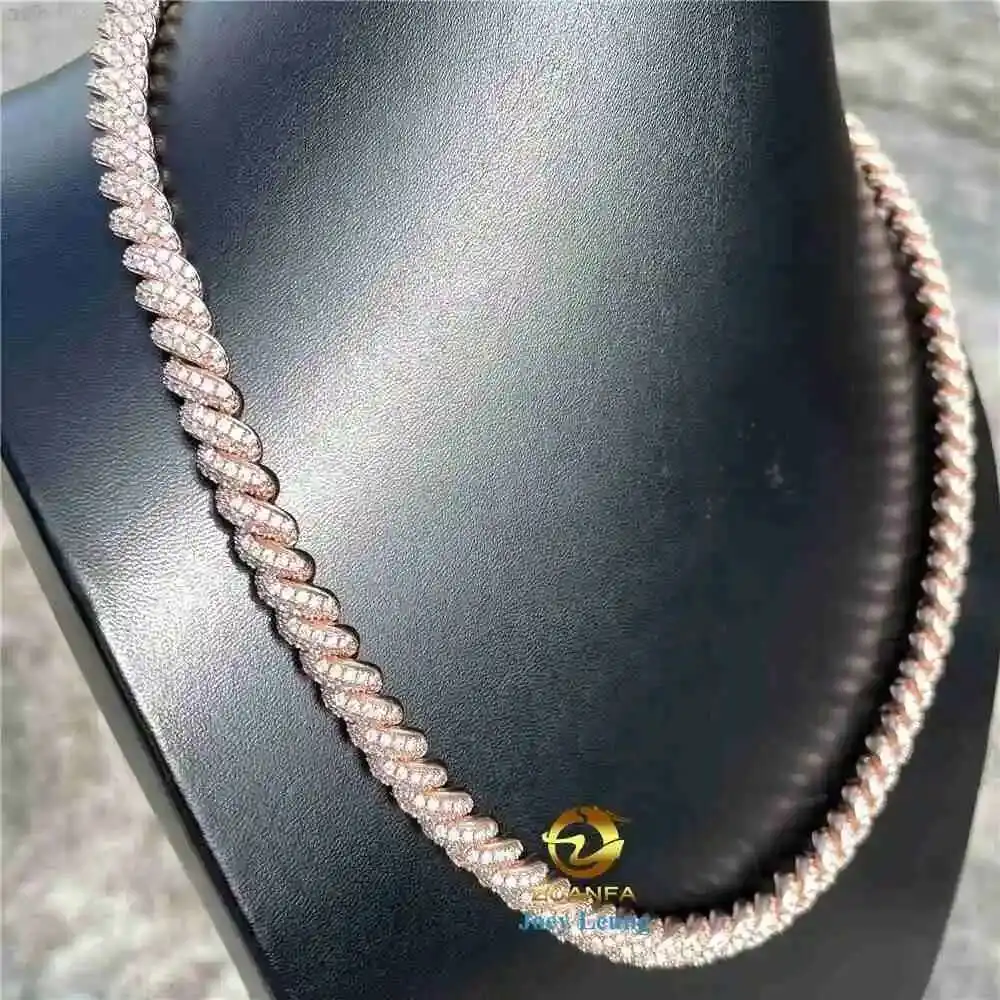 

Pass Diamond Tester 8mm 925 Silver Vvs Moissanite Diamond Custom Hip Hop Jewelry Iced Out Rope Chain Necklace