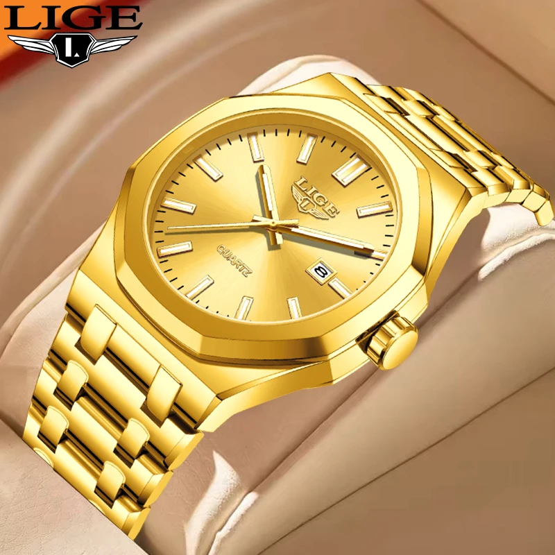

LIGE Роскошные кварцевые мужские часы, модные лучшие брендовые деловые повседневные спортивные водонепроницаемые светящиеся часы с автоматической датой для мужчин, Reloj Hombre