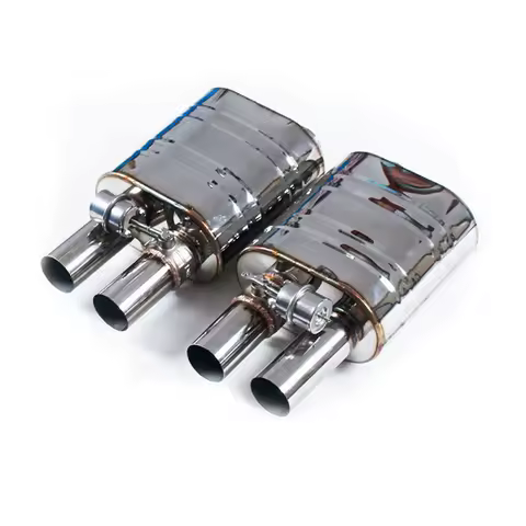 1Pair Universal 2/2.36/2.5/2.75/3 Inch Exhaust Muffler single inlet double outlet H type Vacuum Muffler Cutout L&amp;R