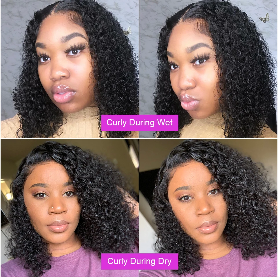 Brazylijski krótki bob 13X4 13X6 Lace Frontal Human Hair Deep Wave HD Transparent Lace Front Curly 4X4 Glueless Lace Wigs For Women