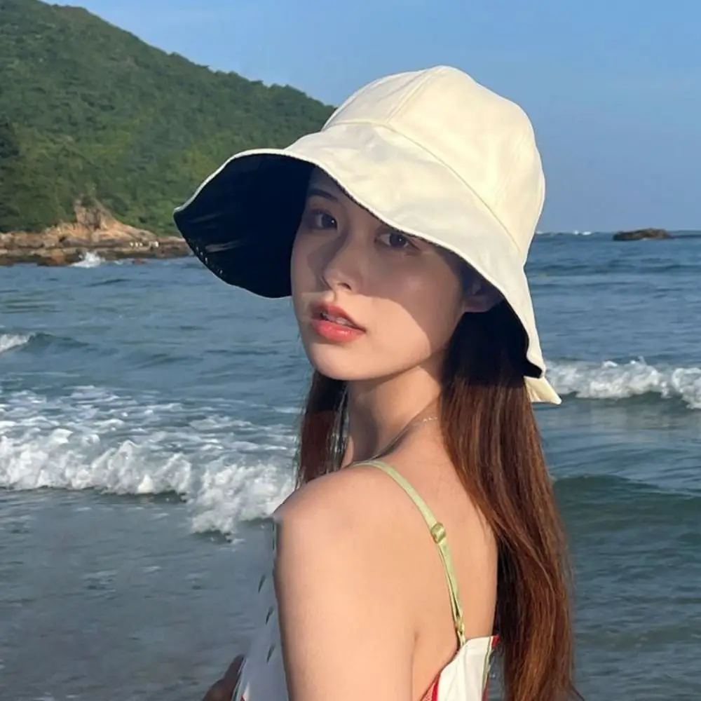 

Women Sunscreen Hats Foldable UV Protection Hat Adjustable Breathable Wide Brim Hat Dome Windproof Sun Protection Hat Beach