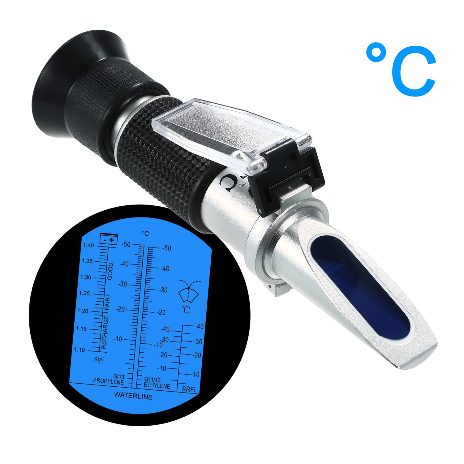 Antifreeze Refractometer Coolant Tester for Checking Freezing Point Concentration of Ethylene Glycol Battery Acid Condition