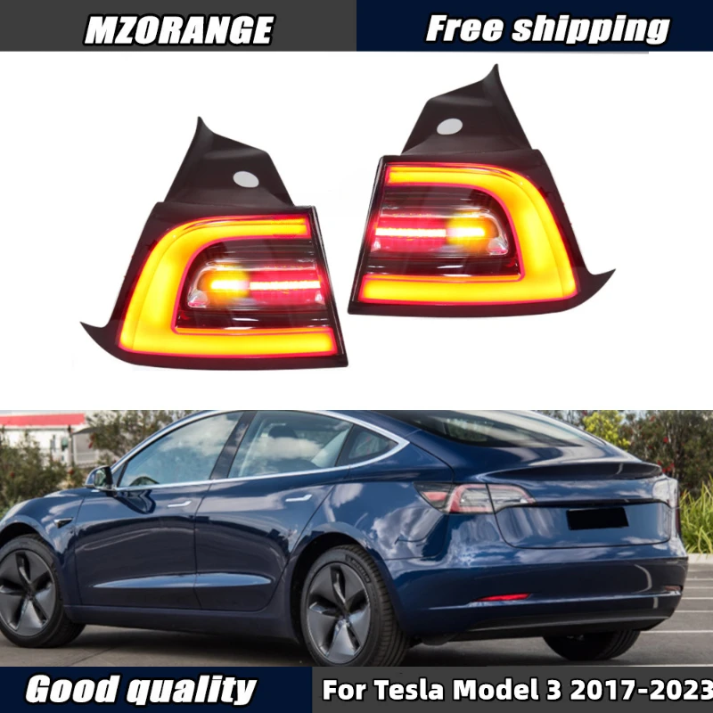 

For Tesla Model 3 2017-2023 Turn Signal Lights Stop Brake Lights Driving Fog Lights Auto Accessory LED Taillights