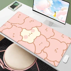 Alfombrilla de ratón Kawaii Xxl, bonita alfombrilla de escritorio para juegos, alfombrilla de ratón estética de Anime de oso rosa, accesorios grandes para Pc, alfombrilla de escritorio para ordenador 900x400