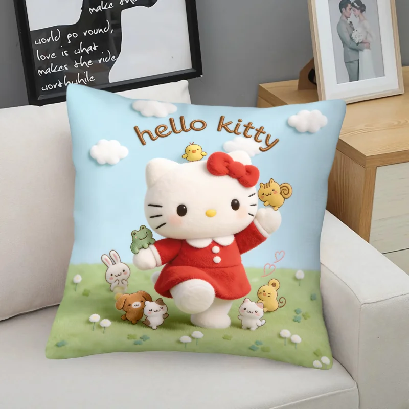 

Декоративная подушка Sanrio Hello Kitty 45x45 см, плюшевая, с 3D-принтом, для дивана, спальни, автомобиля