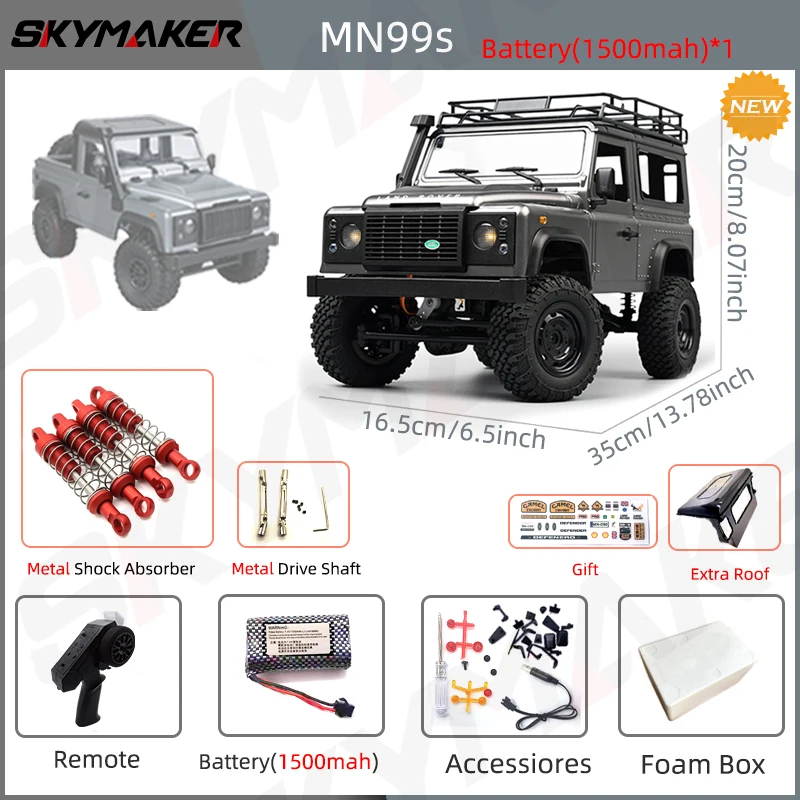 Nieuwe MN99s MN98 1:12 MN Model RTR Versie RC Auto 2.4G 4WD RC Rock Crawler Defender Afstandsbediening Auto 1/12 RC Truck Auto Speelgoed