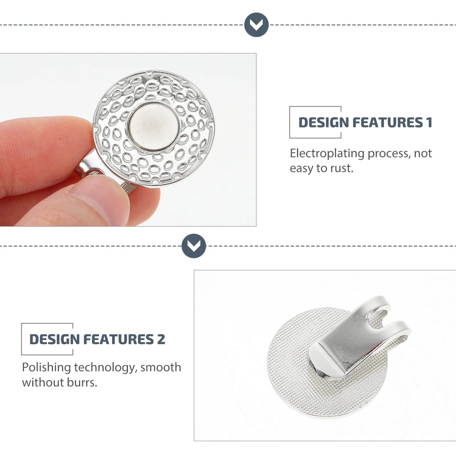4 قطعة كرة جولف ماركر كليب سبائك الزنك خفيفة الوزن دائم قبعة جولف كليب الغولف العرض ماركر المشبك المشبك للقبعة #4