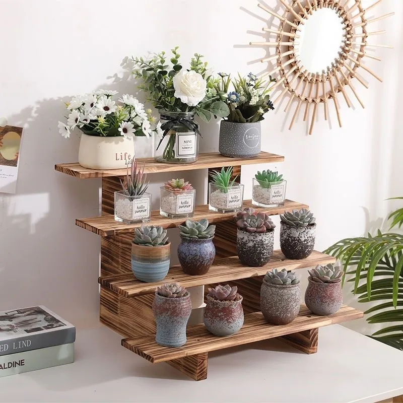 Display Solid Wood Antique Stand Two Three Layer Display Stand