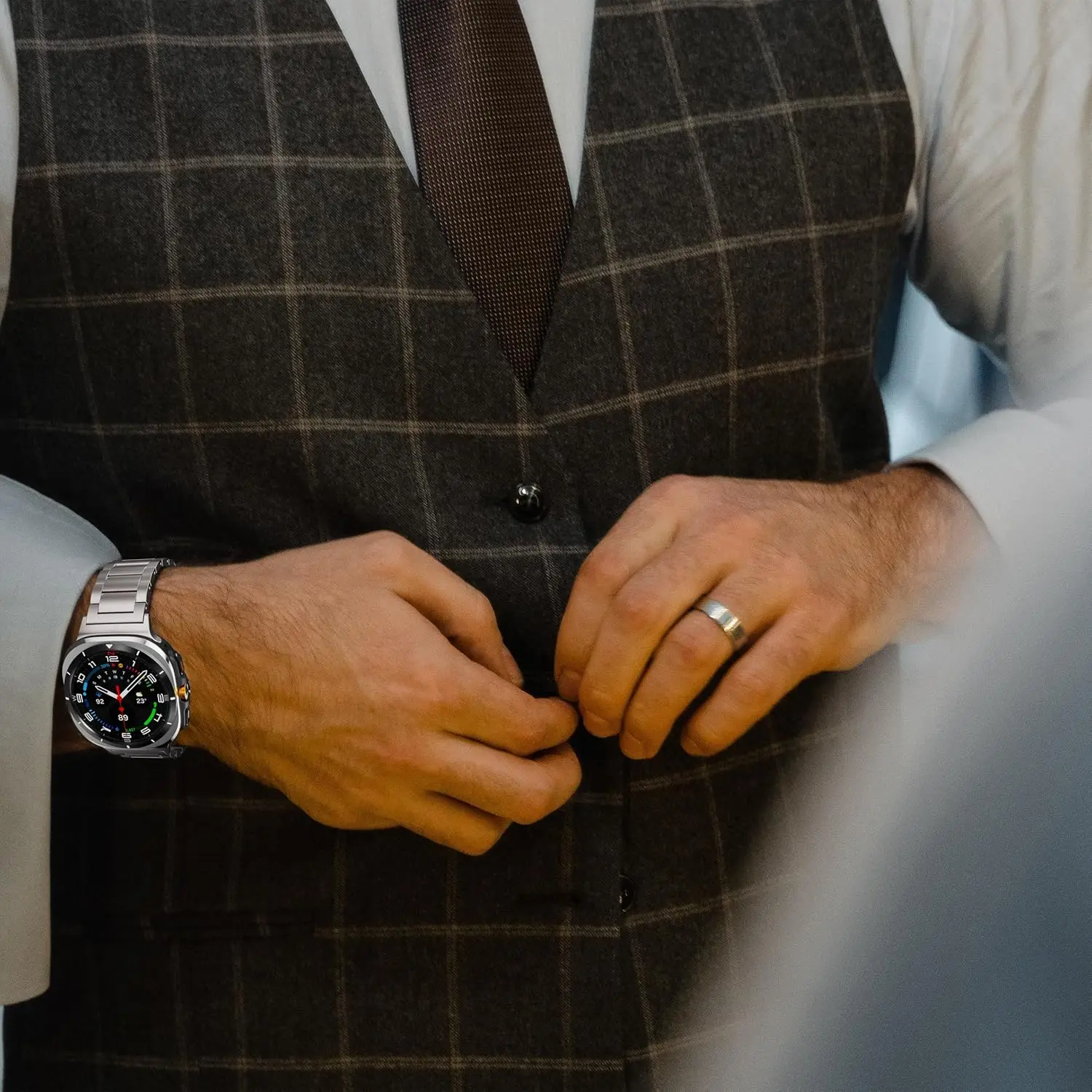 حزام تيتانيوم لساعة سامسونج جالاكسي 7 الترا 47 ملم جالاكسي 2025 حزام معدني بدون فجوة لسوار جالاكسي 8 40 ملم 44 ملم كلاسيكي 46 ملم