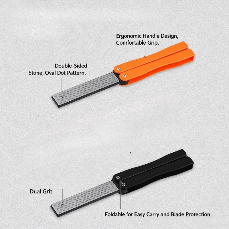 1PC Portable Folding Torture Knife Sharpener, Outdoor Use, Double-sided Diamond Sharpening Stone Outdoor Sharpening Machine