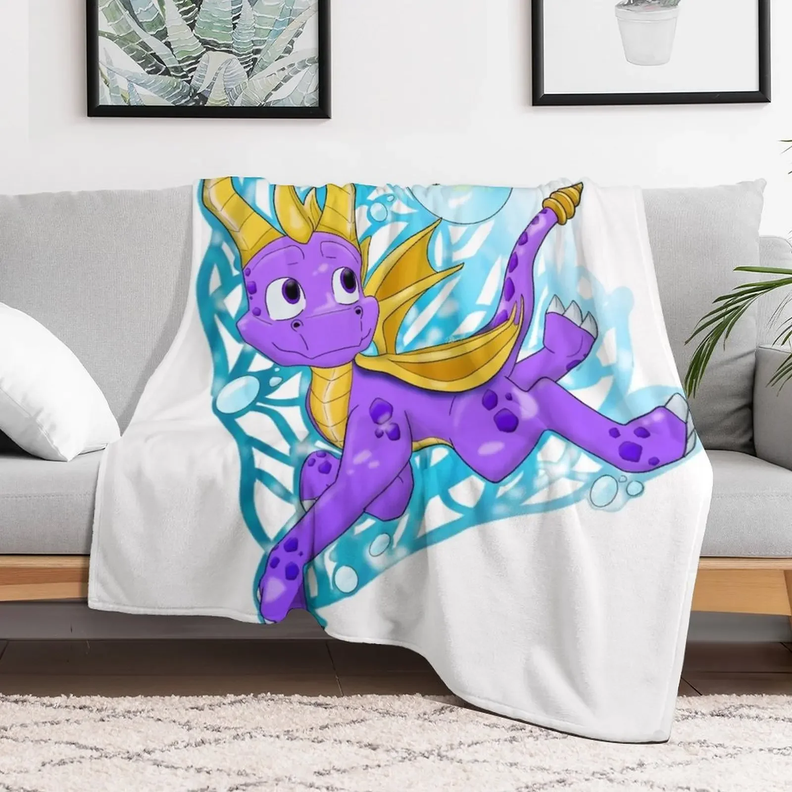 Swim Spyro Throw Blanket All Season Lightweight Soft Blanket for Bed