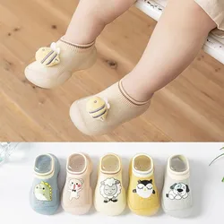 Scarpe per maglieria per bambini neonato suola morbida scarpe elastiche in cotone ragazzo ragazza cartone animato modello animale calze scarpe primi camminatori 0-4 anni