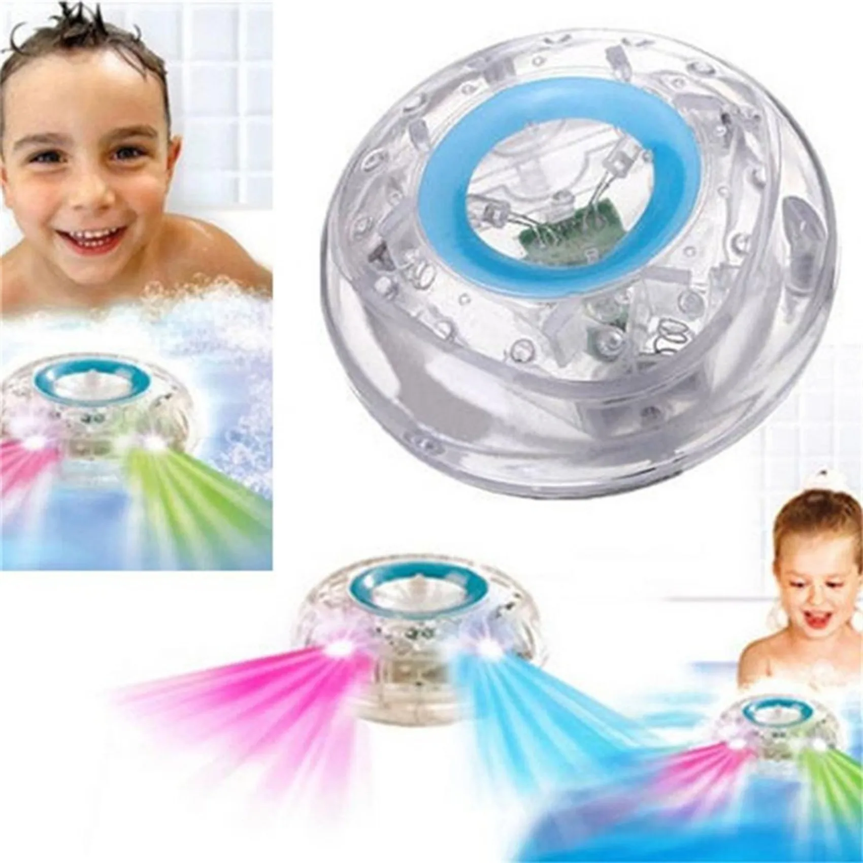 

A63T-Manual Spray Water Baby Dinosaur Bath Toys With Colorful Bath LED Light Funny Kids Swimming Bathing Tub LED Light