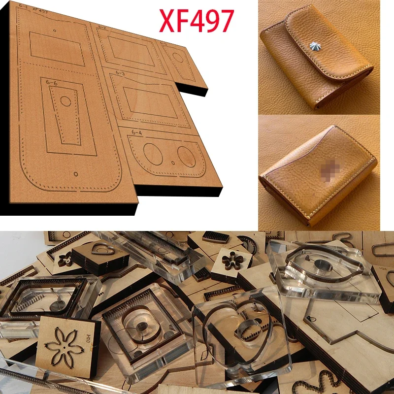 

New Japan Steel Blade Wooden Die Wallet Leather Craft Punch Hand Tool Cut Knife Mould XF497 leather stitching tools