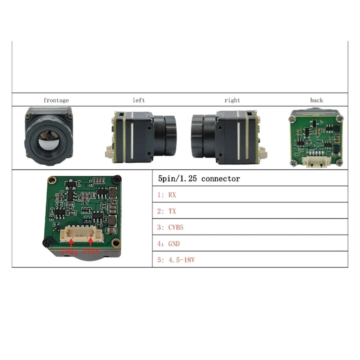 SWXF Infrared Thermal Imaging Module High-Definition Camera CVBS Interface 256X192 4MM for Drone Thermal Imager