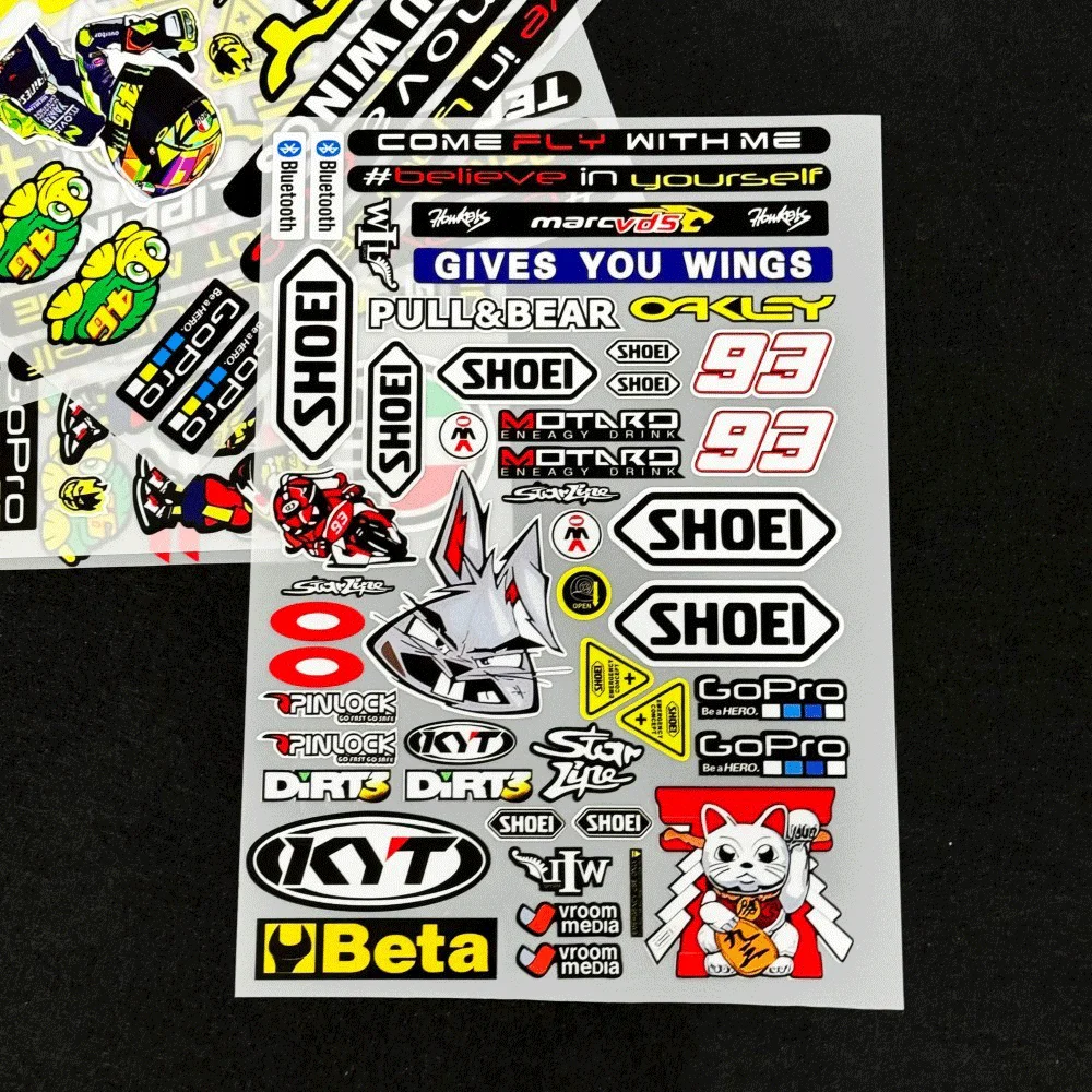 Motorcycle Helmet Stickers Set Waterproof Racing Style Vinyl Decals Reflective DIY Decoration for Helmets Bikes Laptops view 6