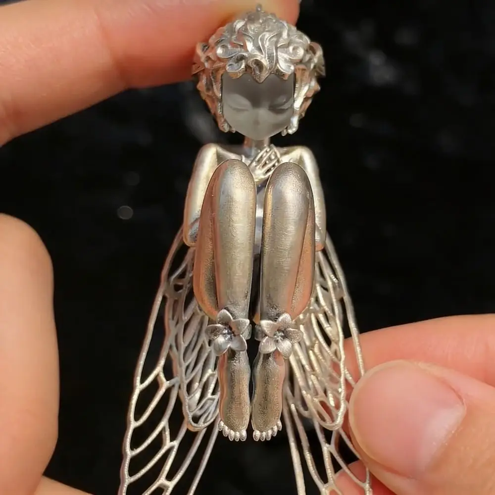 Hot Alloy Silent Angel Pendant Silver Charm Pendant Cute Jewelry Accessories for Friends Birthday Gift