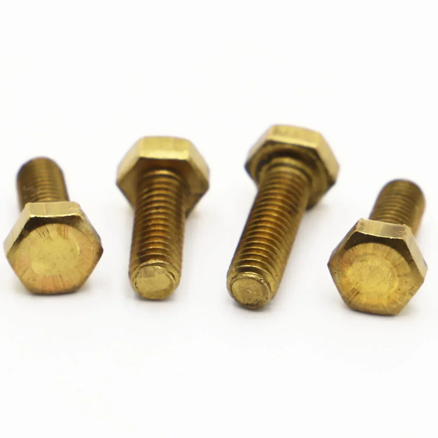 Metric Threaded DIN933 External Hex head Brass screw M4 M5 M6 M8 M10 Outer six corner bolts Hexagon bronze not copper screws