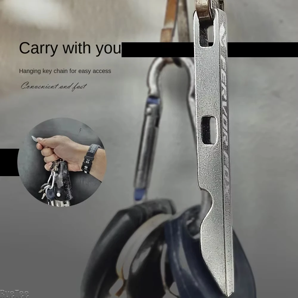 Emergency Keychain Window Breaker | EDC Car Escape Tool with Pry Bar & Bottle Opener | Multi-Function Survival Gear Crowbar